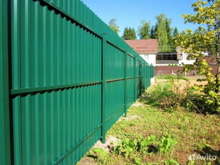 Забор из профлиста под ключ