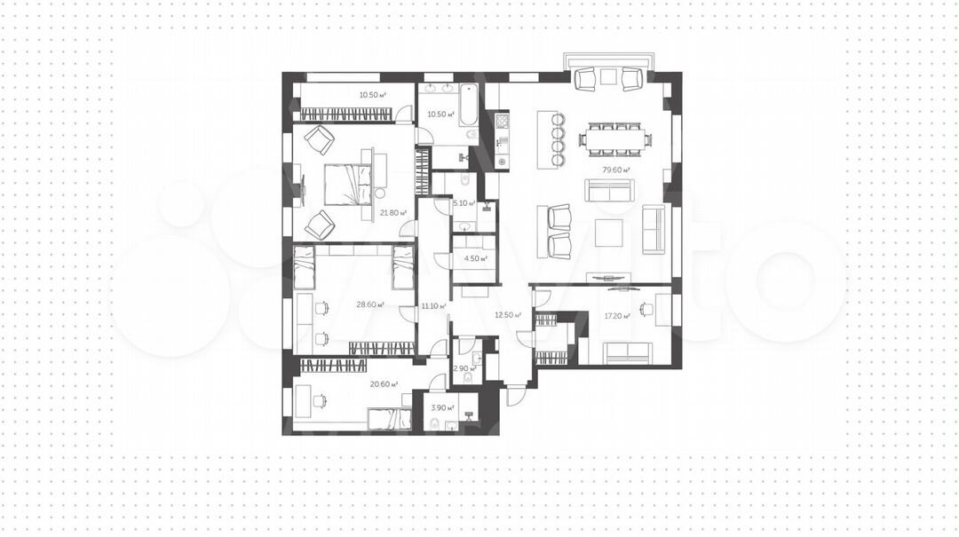 5-к. квартира, 242,7 м², 4/6 эт.