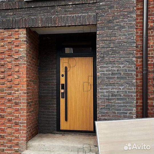 Уличная металлическая дверь с фрамугой DD-271