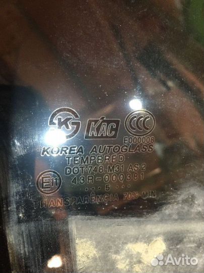 Стекло двери заднее правое Hyundai Accent