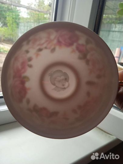 Чашка с блюдцем тонкий фарфор