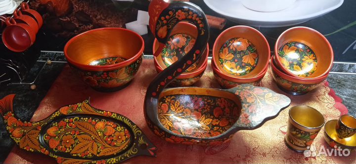 Хохлома набор столовой посуды