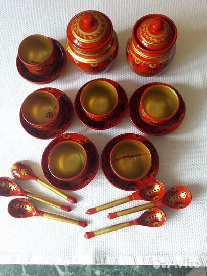 Хохлома золотая для мёда и варенья