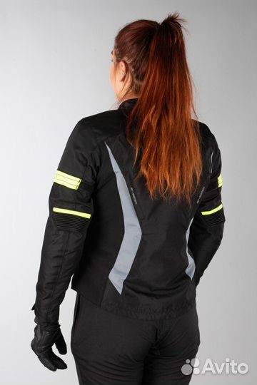 IXS Women’s Sport 5/8 ST Jacket Black-Grey-Yellow Черный