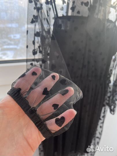 Новое вечернее черное платье 44 размер