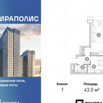 1-к. апартаменты, 43 м², 8/36 эт.