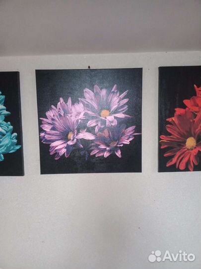 Картины акрилом Хризантемы