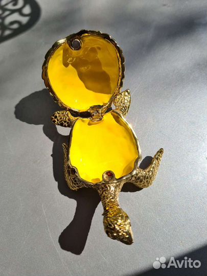 Шкатулка металлическая со стразами Черепаха новая