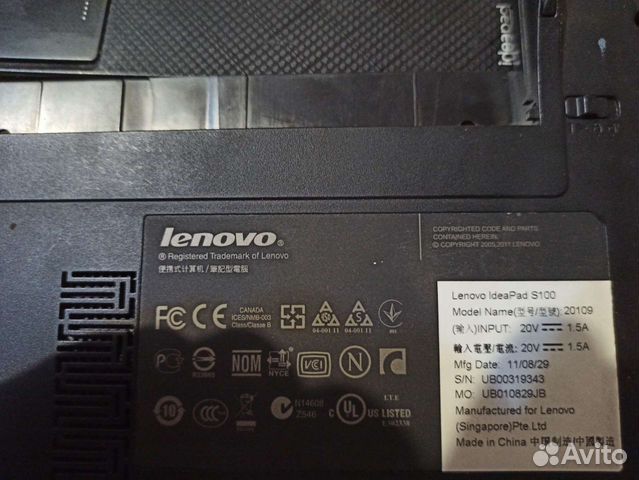 Нетбук Lenovo ideapad s100 на запчасти