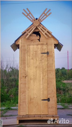 Уличный туалет деревянный PRO881