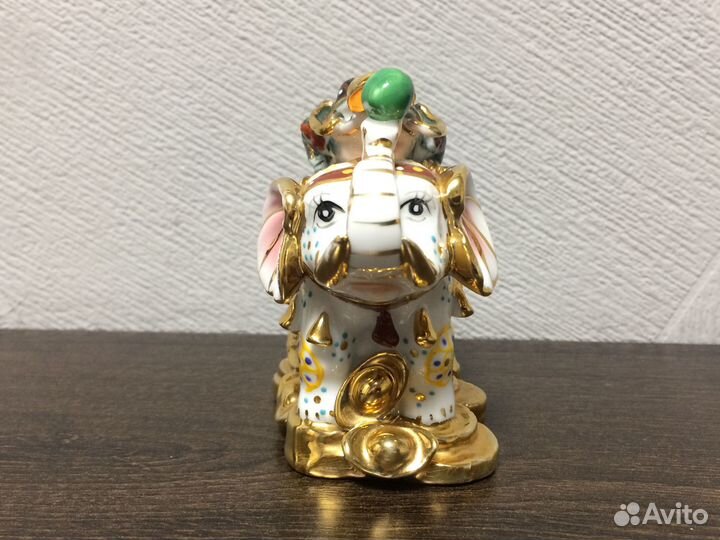 Статуэтка / Слон с жабой на спине / фэн-шуй