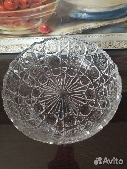 Ваза для фруктов хрусталь СССР
