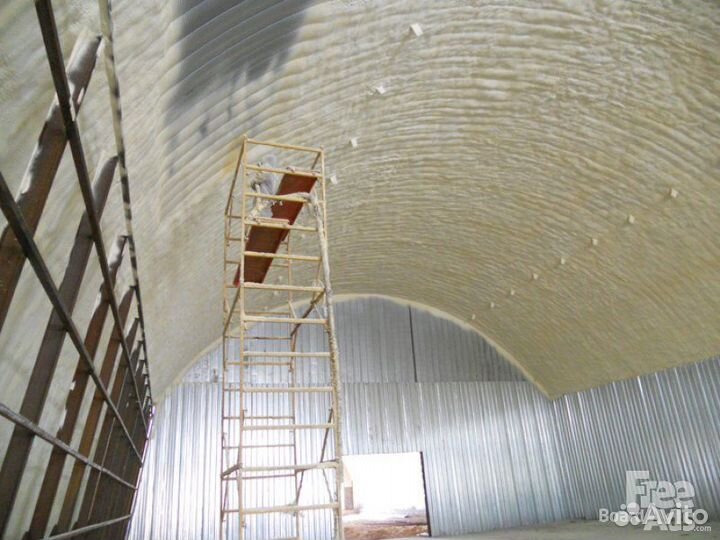 Утепление пенополиуретаном складов/ангаров