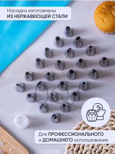 Кондитерский мешок с насадками