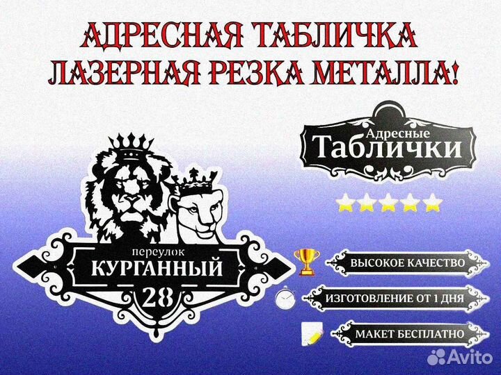 Стильная адресная табличка