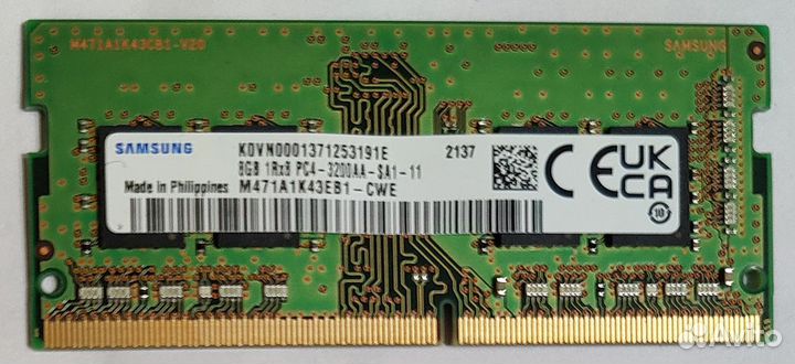 Память для ноутбука Samsung DDR4, 8Gb