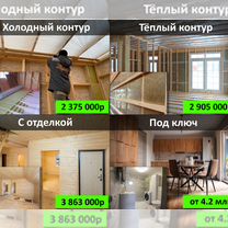 Зимний каркасный дом 8х8 с террасой 138м2, Краснодар