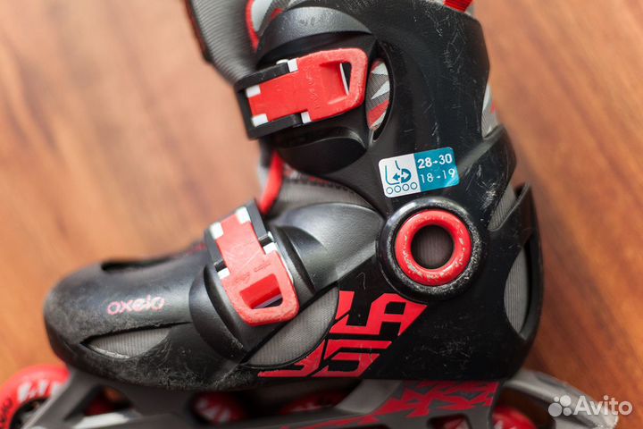 Ролики детские play 5 раздвижные черные oxelo, Б/У