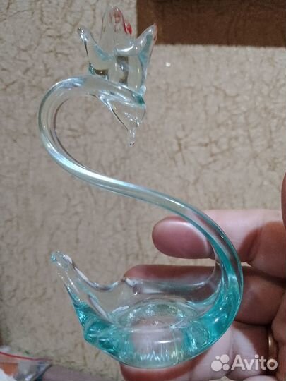 Сувенир пара стеклянных лебедей СССР
