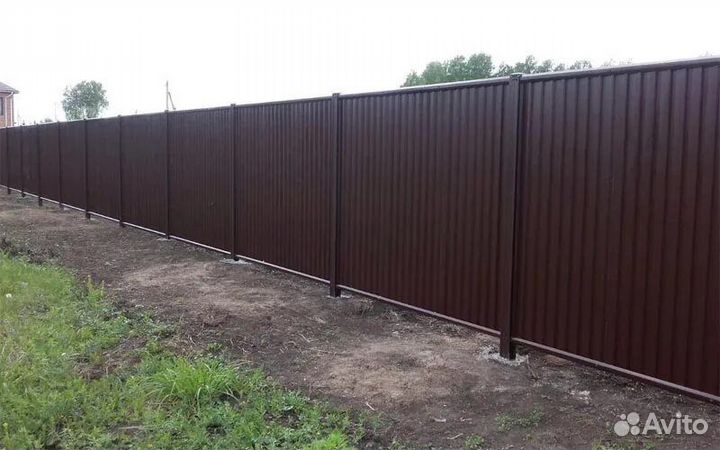 Ворота, заборы из профнастила