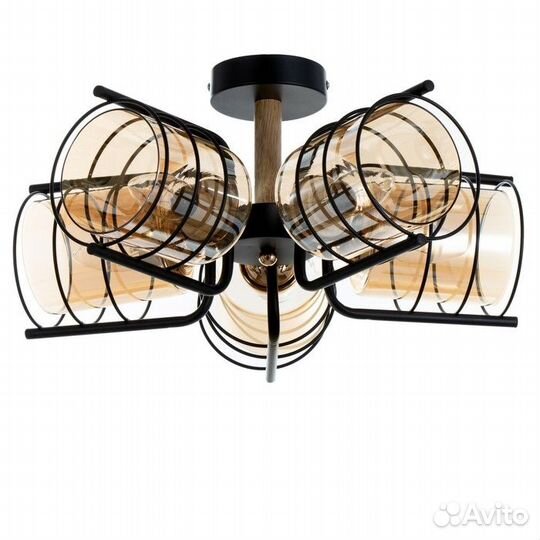 Люстра 'Моана' 5хЕ27 40Вт черный 43х14х21см