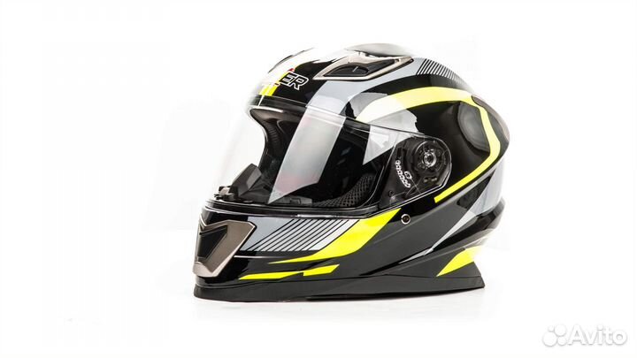 Шлем мото интеграл hizer B562 (L) #1 black/yellow