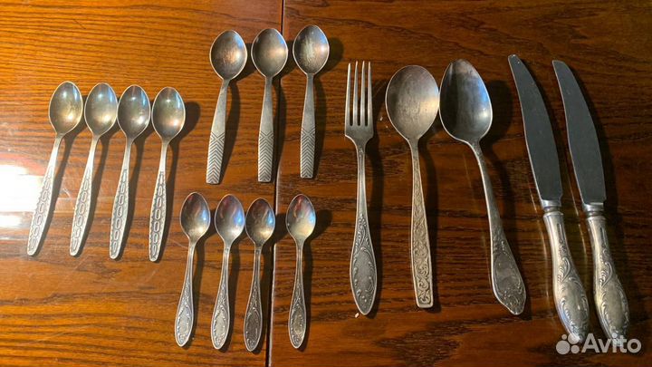 Ложки вилки ножи мельхиор СССР