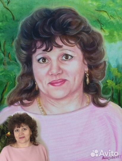 Портрет сюжет-шарж по фото на заказ ручная работа