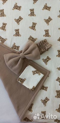 Конверт плед на выписку с бантом