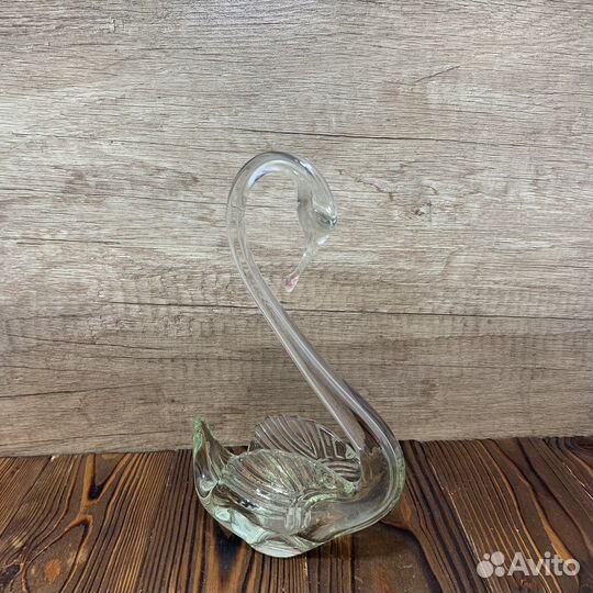 Стеклянная Фигурка Лебедь Хрусталь Сделано В СССР