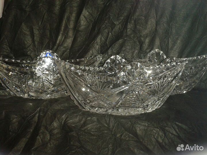 Салатник Лодочка Гусевского Хрустального завода