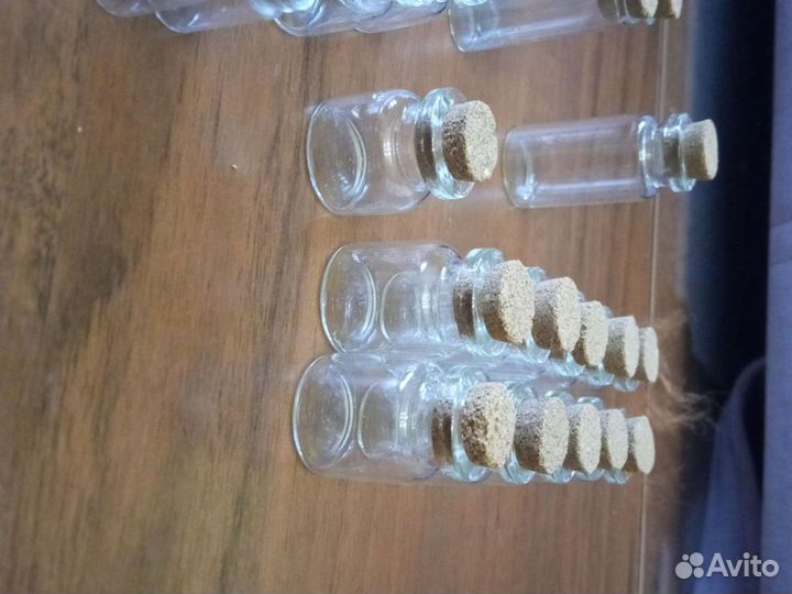 Стеклянные бутылочки с пробкой для хм