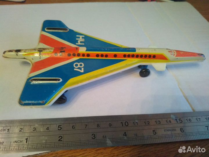 Самолёт СССР,советские игрушки. Самолетик металл