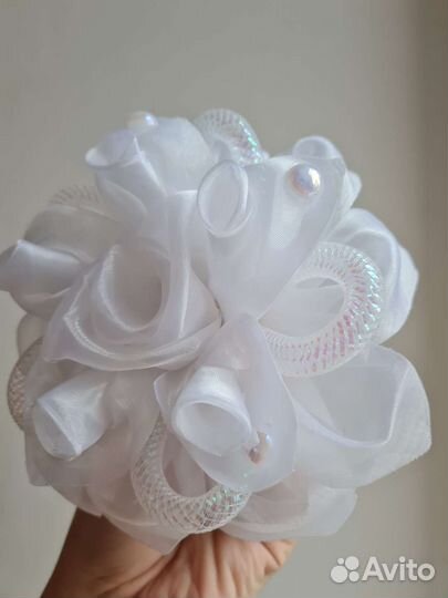 Банты для волос белые