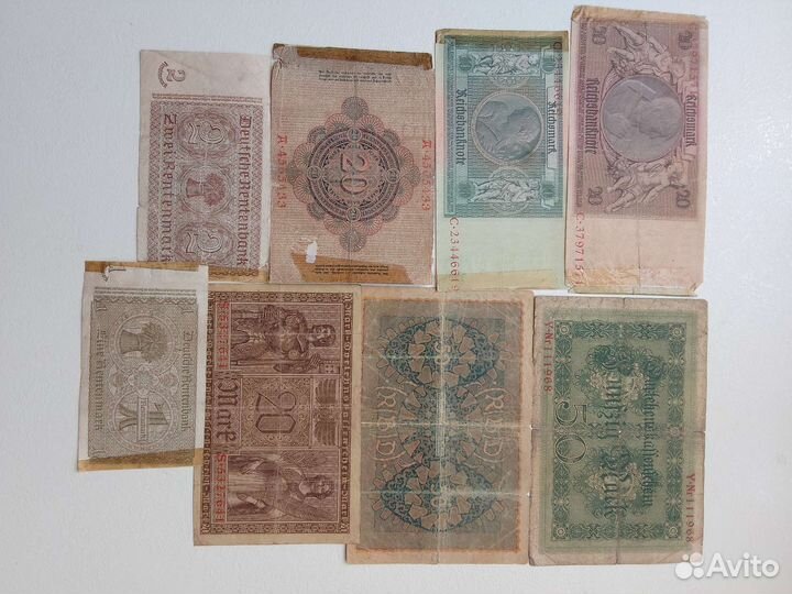 Банкноты старинные Германия Япония