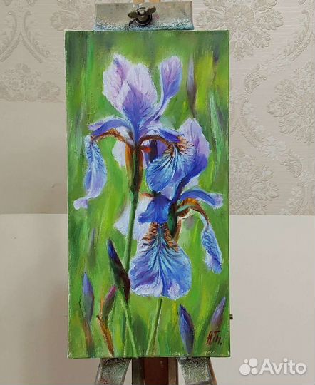 Картина маслом ирисы