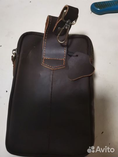 Барсетка кожаная мужская новая