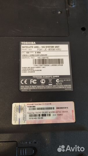 Toshiba l655 i3+6gb ddr3+ssd240gb+Radeon hd5650