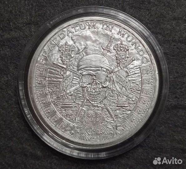 Раунд Пиратский медальон Серебро