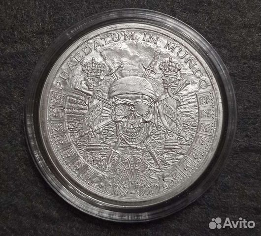 Раунд Пиратский медальон Серебро