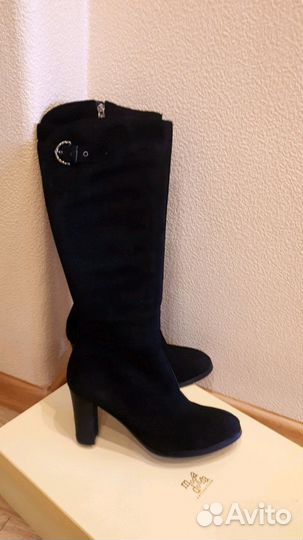 Сапоги зимние нат мех замша