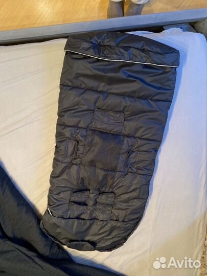 Зимний конверт в коляску черный