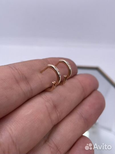 Золотые серьги детские 1.90 гр