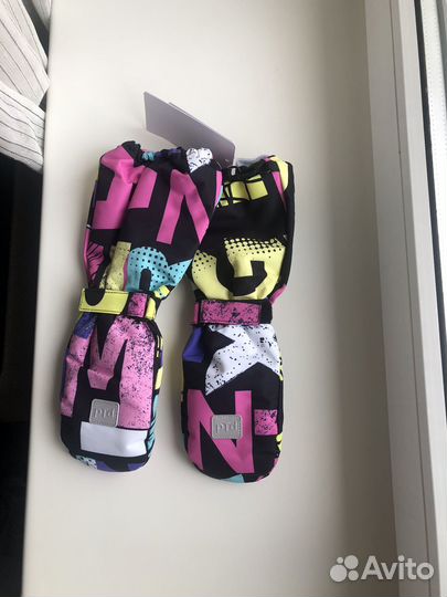 Новые зимние варежки краги для девочки 6-8 лет
