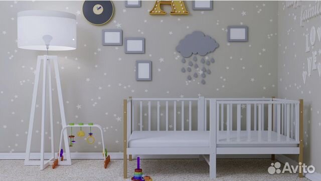 Кроватка берёза для малыша Лисенок высокий борт