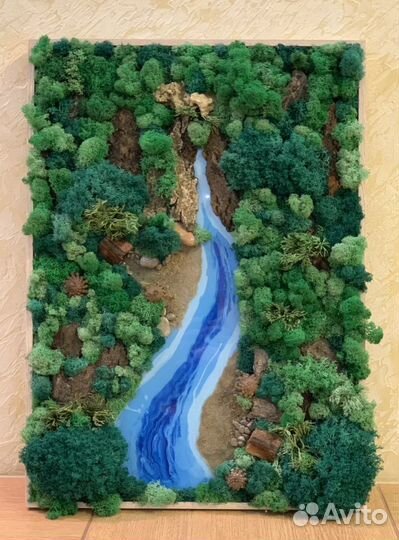 Картина из стабилизированного мха