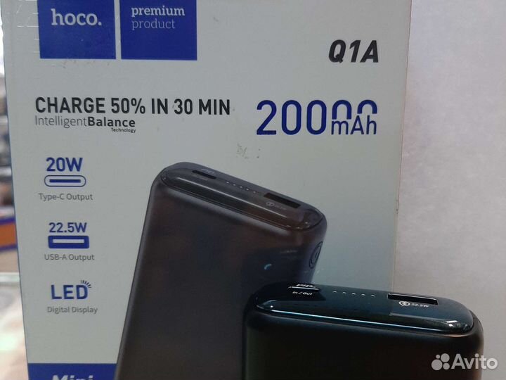 Power bank мощный 3А-22,5w тип С 20000мА