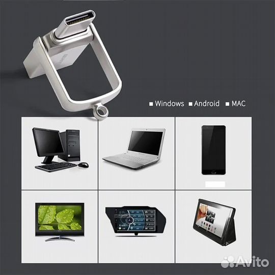 USB-флеш-накопитель 2 в 1 USB A + USB Type C. 32Гб