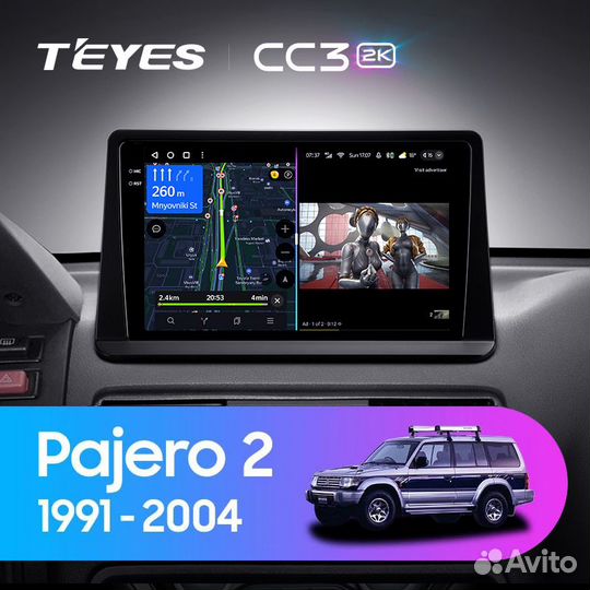 Магнитола Teyes CC3 2K 3/32 Mitsubishi Pajero 2