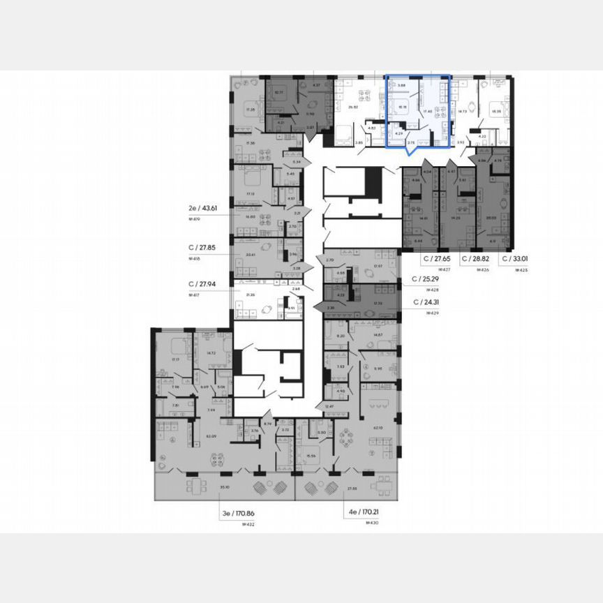 1-к. апартаменты, 39,5 м², 7/8 эт.